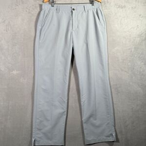 Under Armour Golf Pants Mens 36x30 Gray Match Play Stretch Flat Front Tech Chino